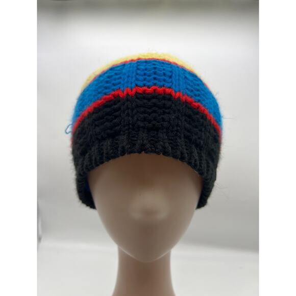 Bula Knit Beanie Striped Yellow Black BLue Red OSFM Unisex - Picture 7 of 10